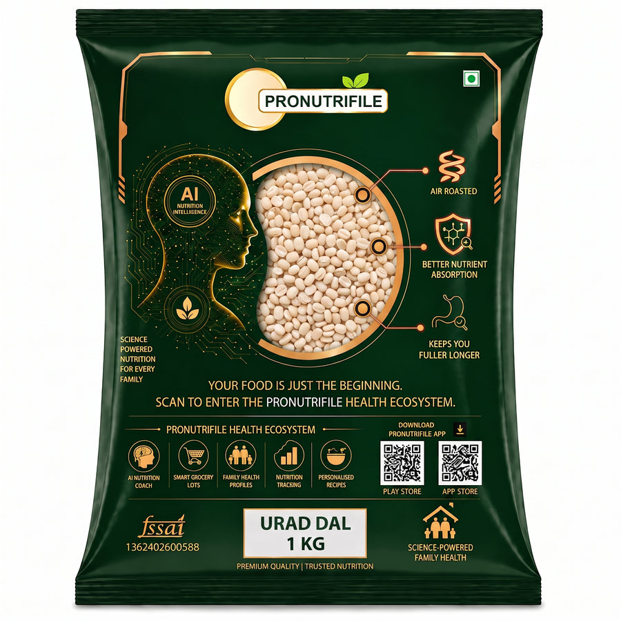 ProNutriFile Premium Split White Urad Dal | Triple-Washed
