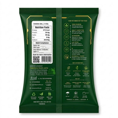 ProNutriFile Premium Chana Dal | Unpolished & Triple-Washed